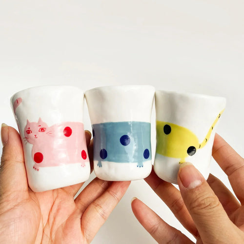 Ceramic coffee cup | Hand-painted dachshund design - PetCeramicArt