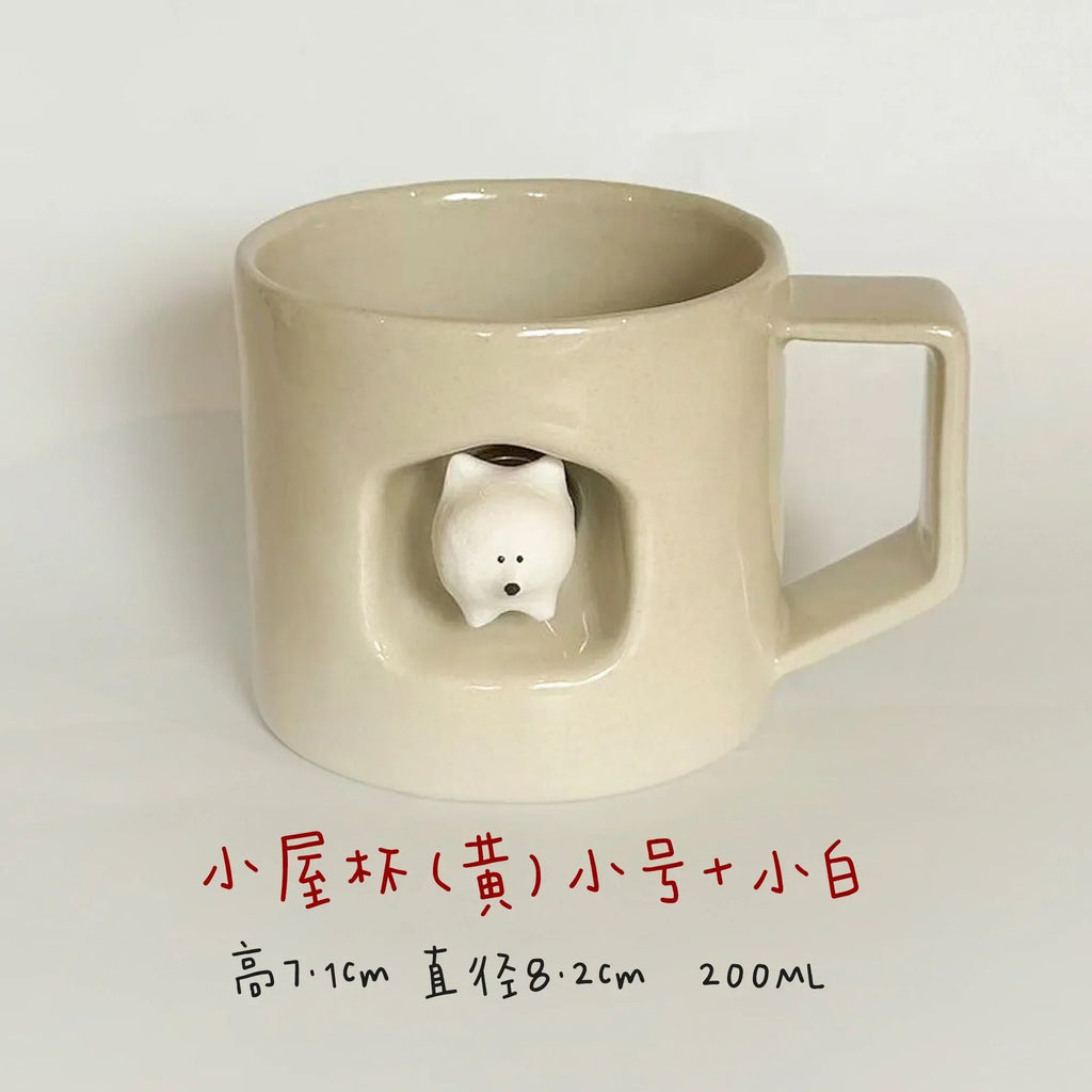 Magnetic dog-shaped coffee cup - PetCeramicArt