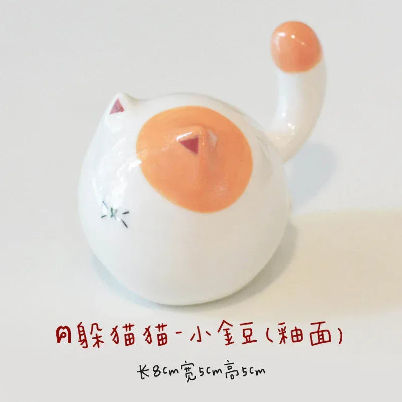 Round Cat | Glossy glazed finish - PetCeramicArt