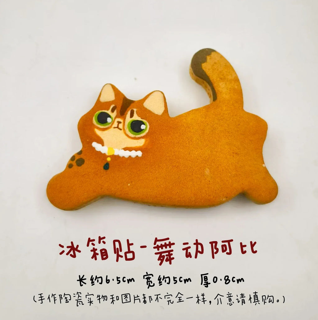 Cat refrigerator magnets - PetCeramicArt