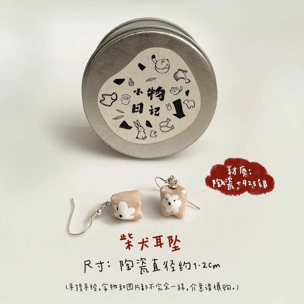 Handmade earrings | Ceramic animal designs - PetCeramicArt