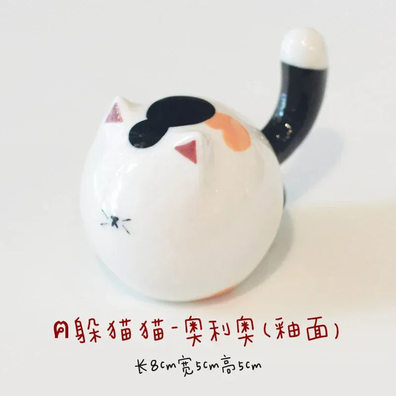 Round Cat | Glossy glazed finish - PetCeramicArt