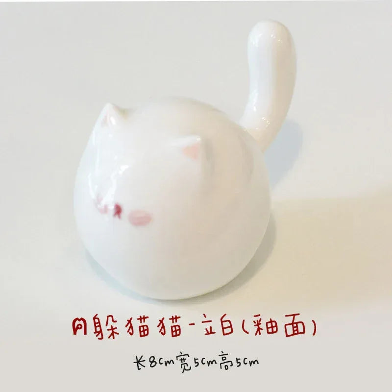 Round Cat | Glossy glazed finish - PetCeramicArt