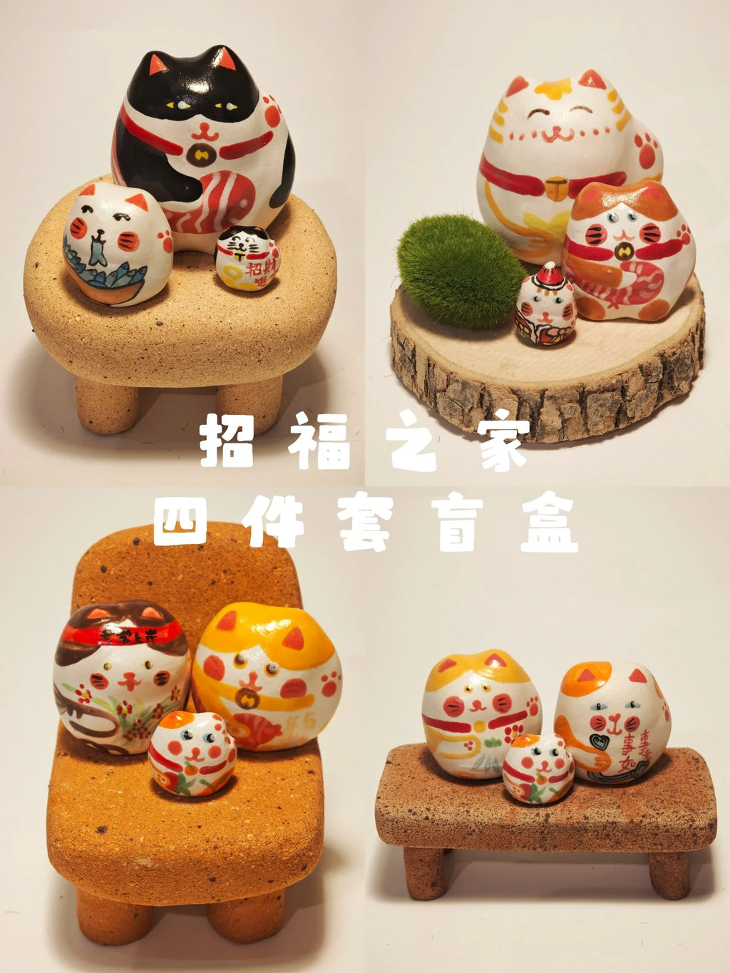 Lucky Cat Figurine | Handmade Gift Set - PetCeramicArt