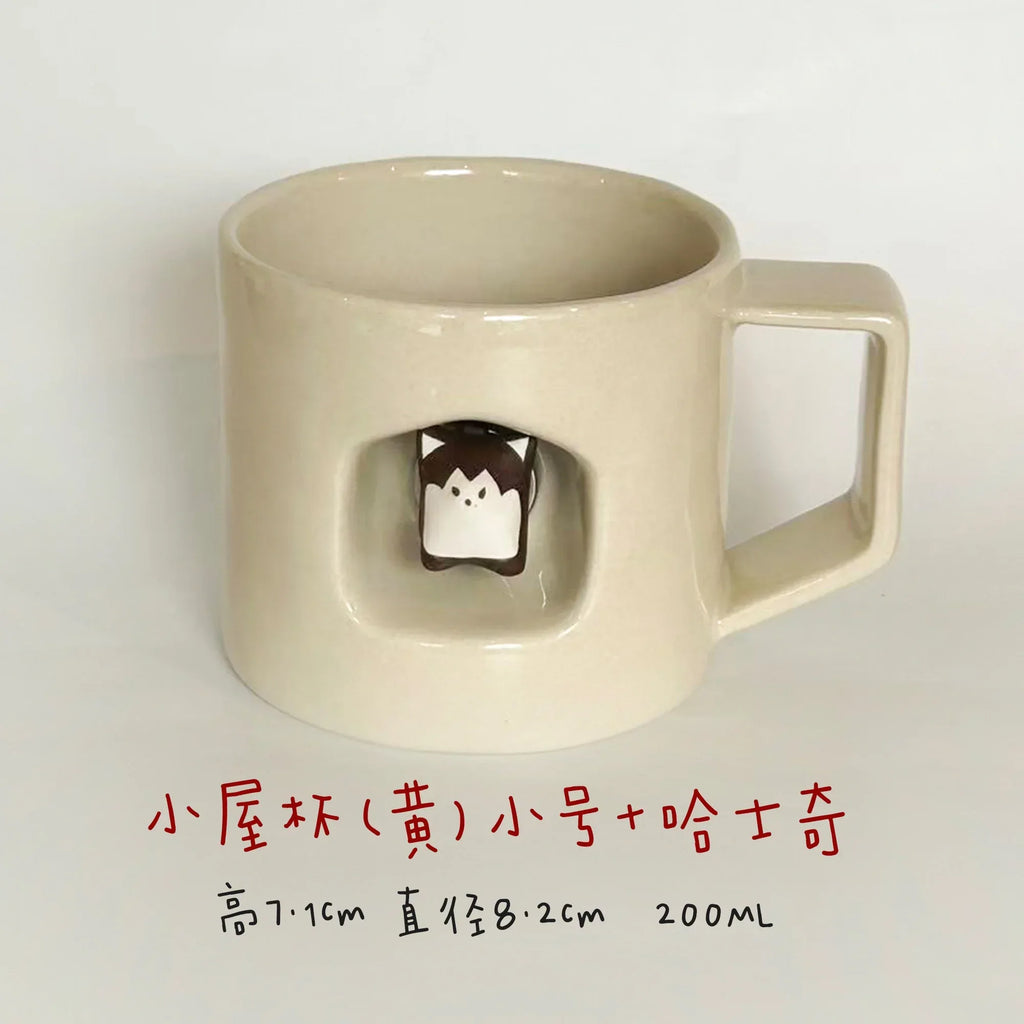 Magnetic dog-shaped coffee cup - PetCeramicArt