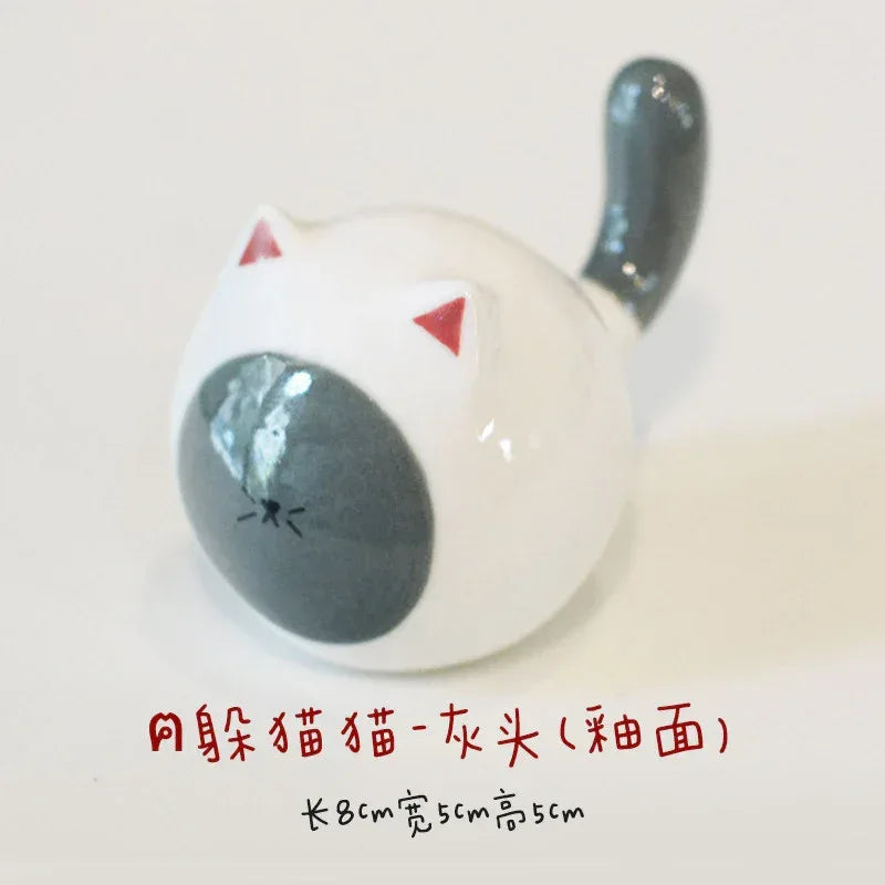 Round Cat | Glossy glazed finish - PetCeramicArt