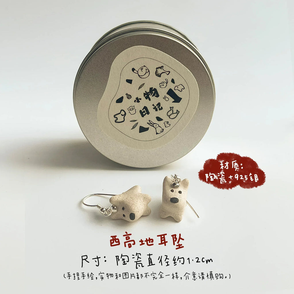 Handmade earrings | Ceramic animal designs - PetCeramicArt