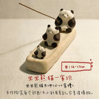 Panda ceramic ornaments | Handmade doll set - PetCeramicArt