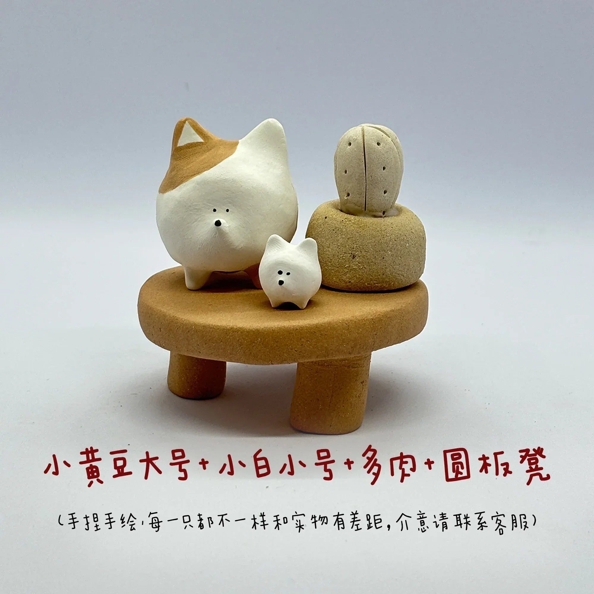 Samoyed mini plush toy | Handmade gift - PetCeramicArt