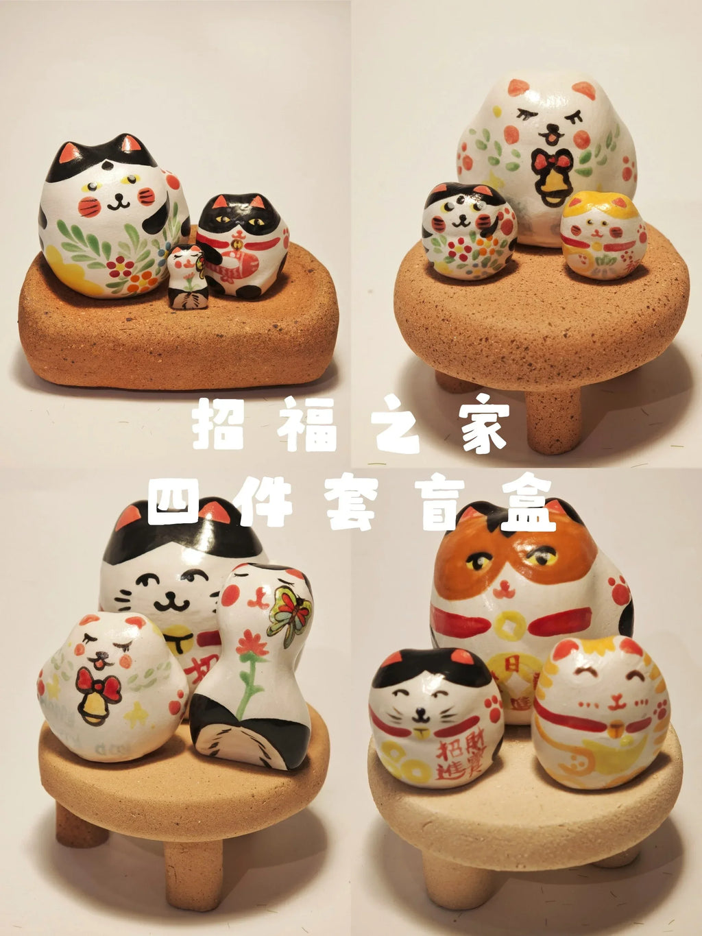 Lucky Cat Figurine | Handmade Gift Set - PetCeramicArt