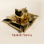 Ceramic candle holder base | Pillow shape - PetCeramicArt