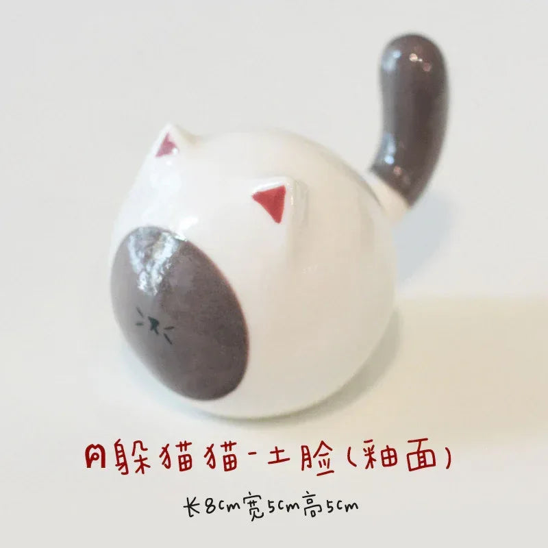 Round Cat | Glossy glazed finish - PetCeramicArt