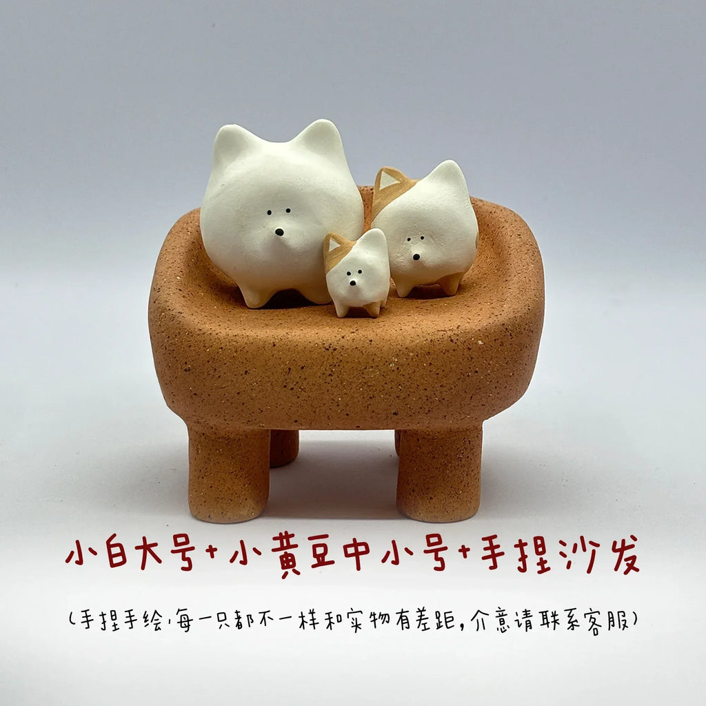 Samoyed mini plush toy | Handmade gift - PetCeramicArt