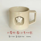 Magnetic dog-shaped coffee cup - PetCeramicArt