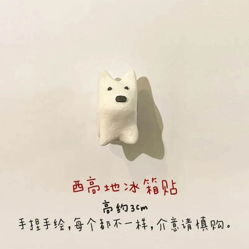 Ceramic refrigerator magnet | Cute dog design - PetCeramicArt