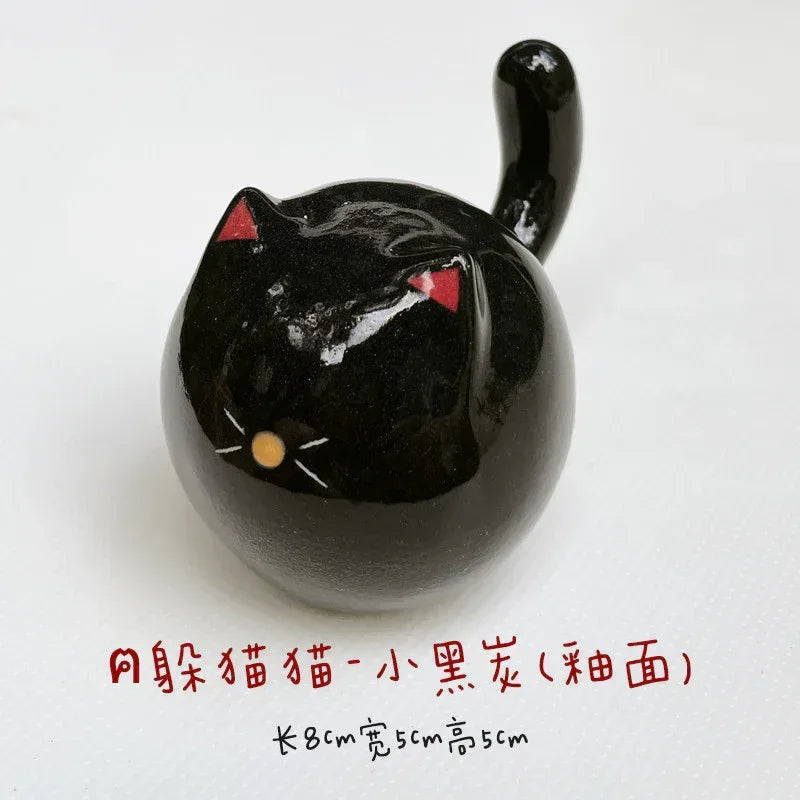 Round Cat | Glossy glazed finish - PetCeramicArt