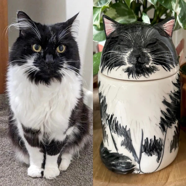 Cat Food Storage Jar/Urn-Customized Cat Memorial Gift