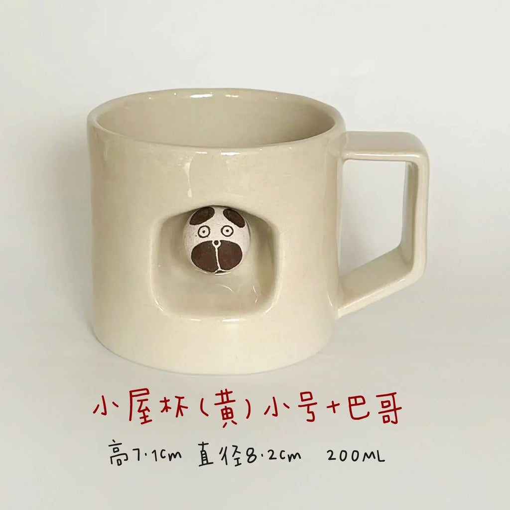 Magnetic dog-shaped coffee cup - PetCeramicArt