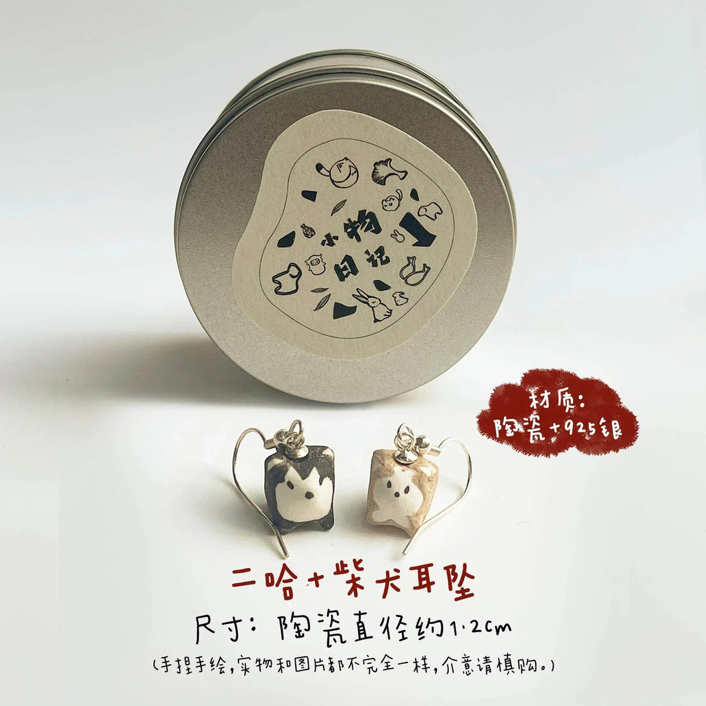 Handmade earrings | Ceramic animal designs - PetCeramicArt