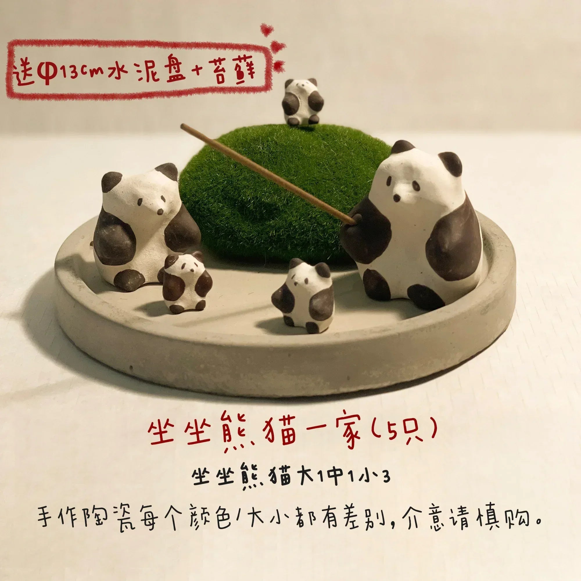 Handmade Gifts | Ceramic Panda Doll Set - PetCeramicArt