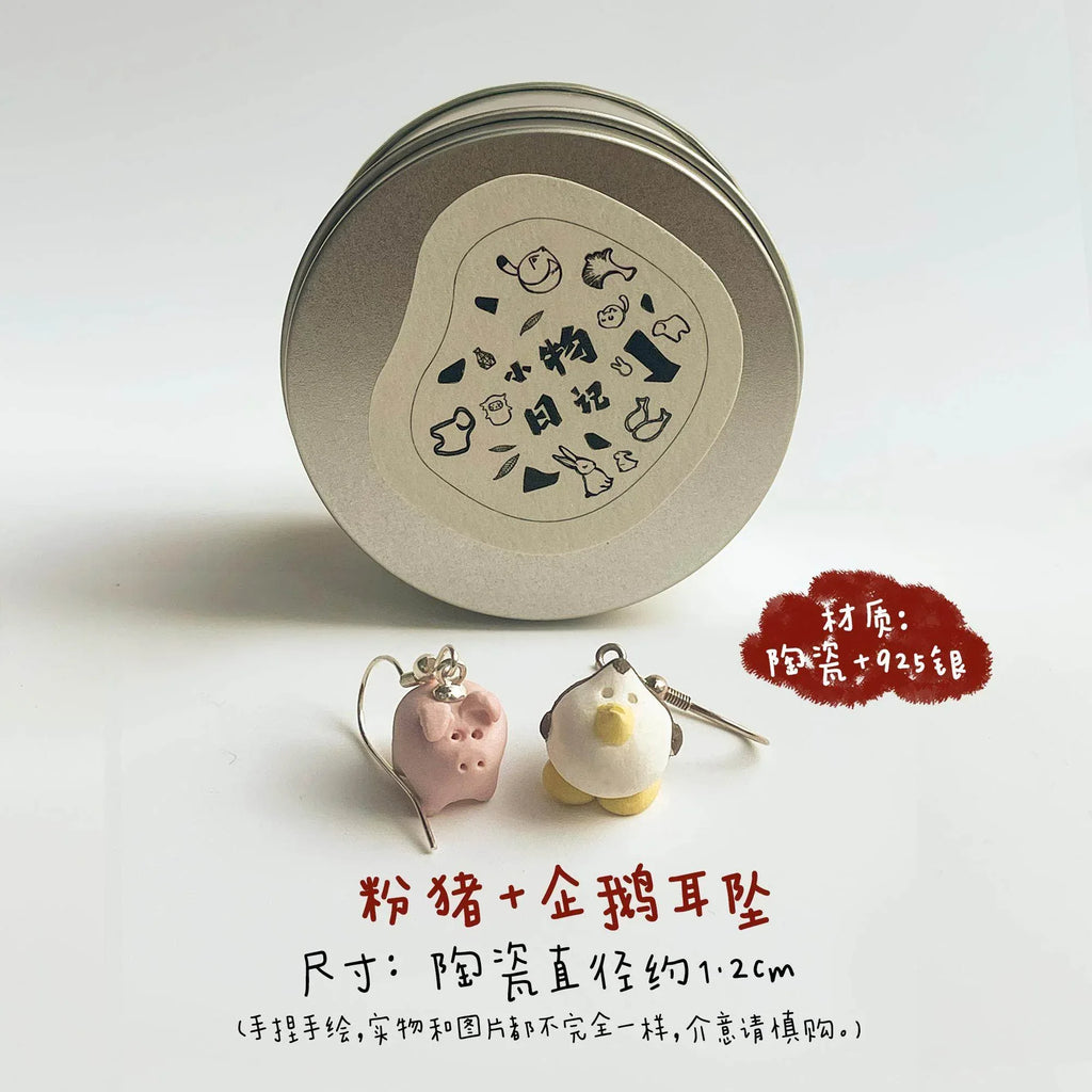 Handmade earrings | Ceramic animal designs - PetCeramicArt