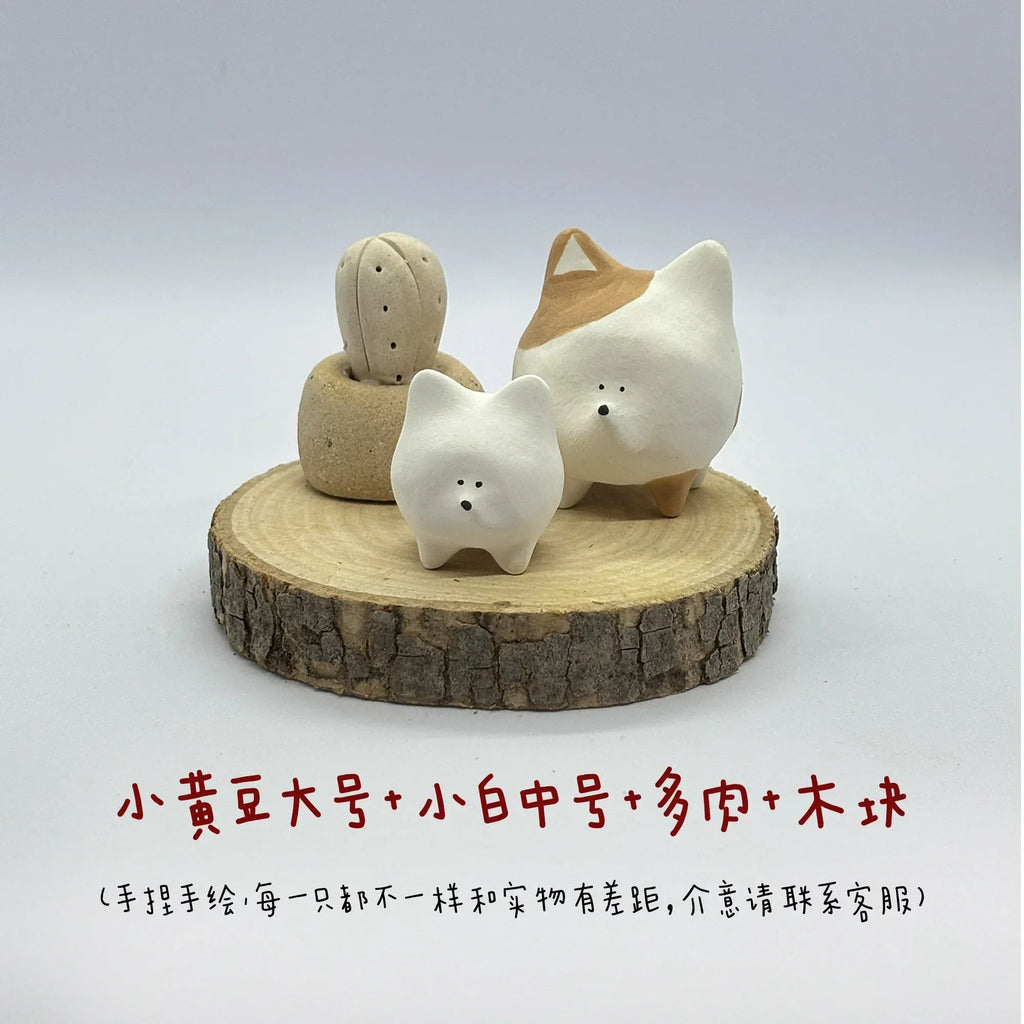 Samoyed mini plush toy | Handmade gift - PetCeramicArt