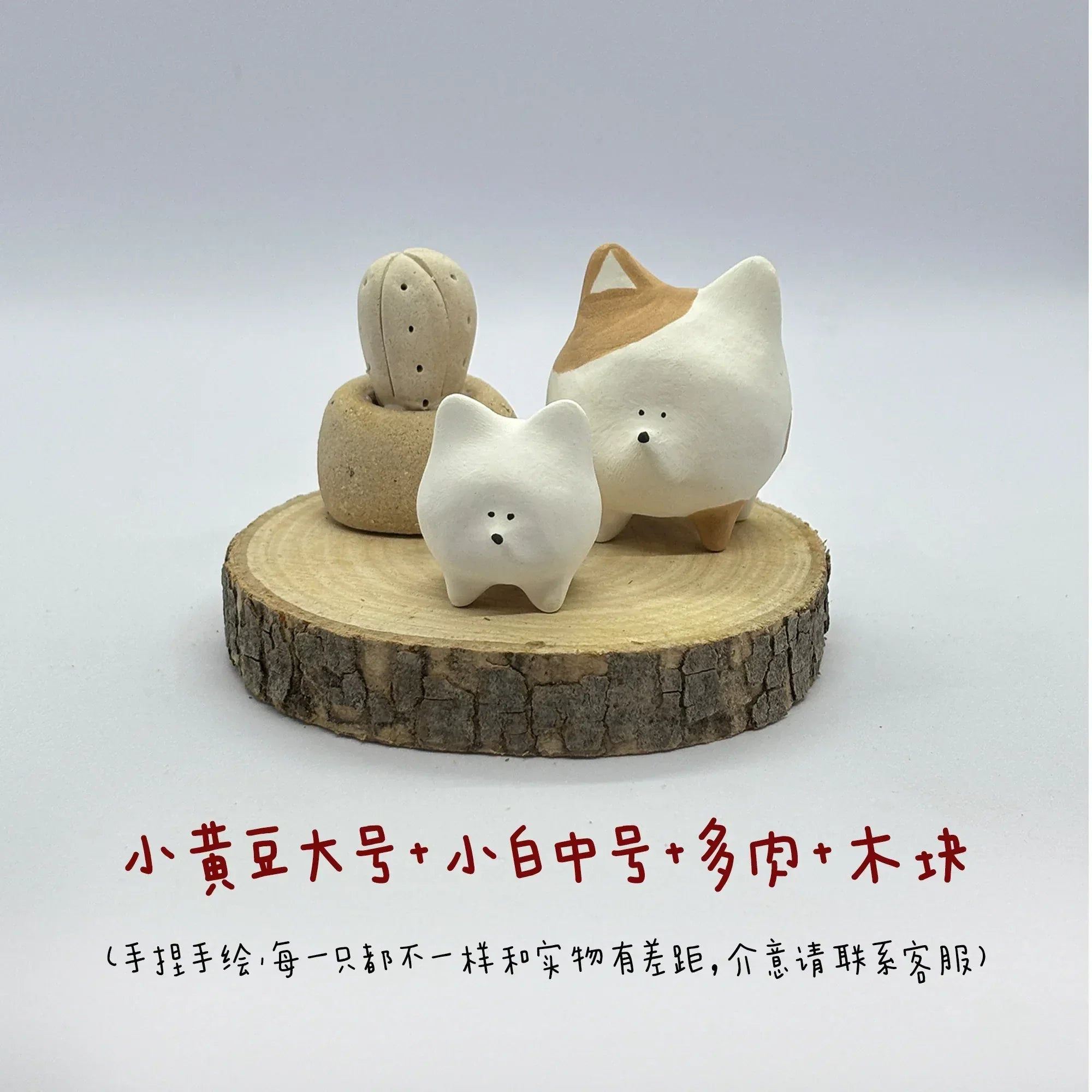 Samoyed mini plush toy | Handmade gift - PetCeramicArt