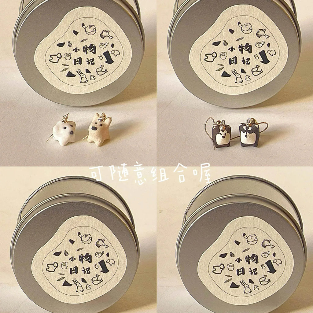 Handmade earrings | Ceramic animal designs - PetCeramicArt