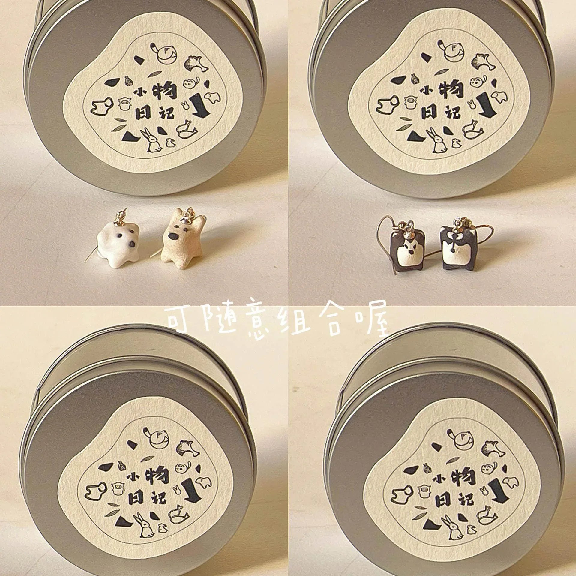 Handmade earrings | Ceramic animal designs - PetCeramicArt