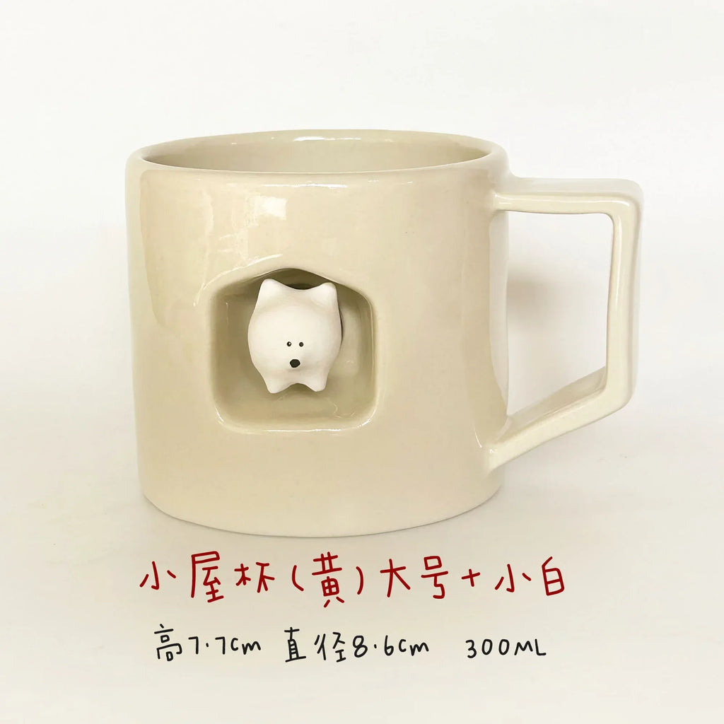 Magnetic dog-shaped coffee cup - PetCeramicArt