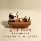 Panda ceramic ornaments | Handmade doll set - PetCeramicArt