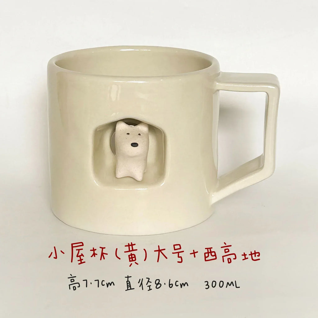 Magnetic dog-shaped coffee cup - PetCeramicArt
