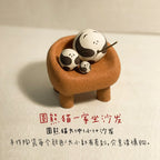 Panda ceramic ornaments | Handmade doll set - PetCeramicArt