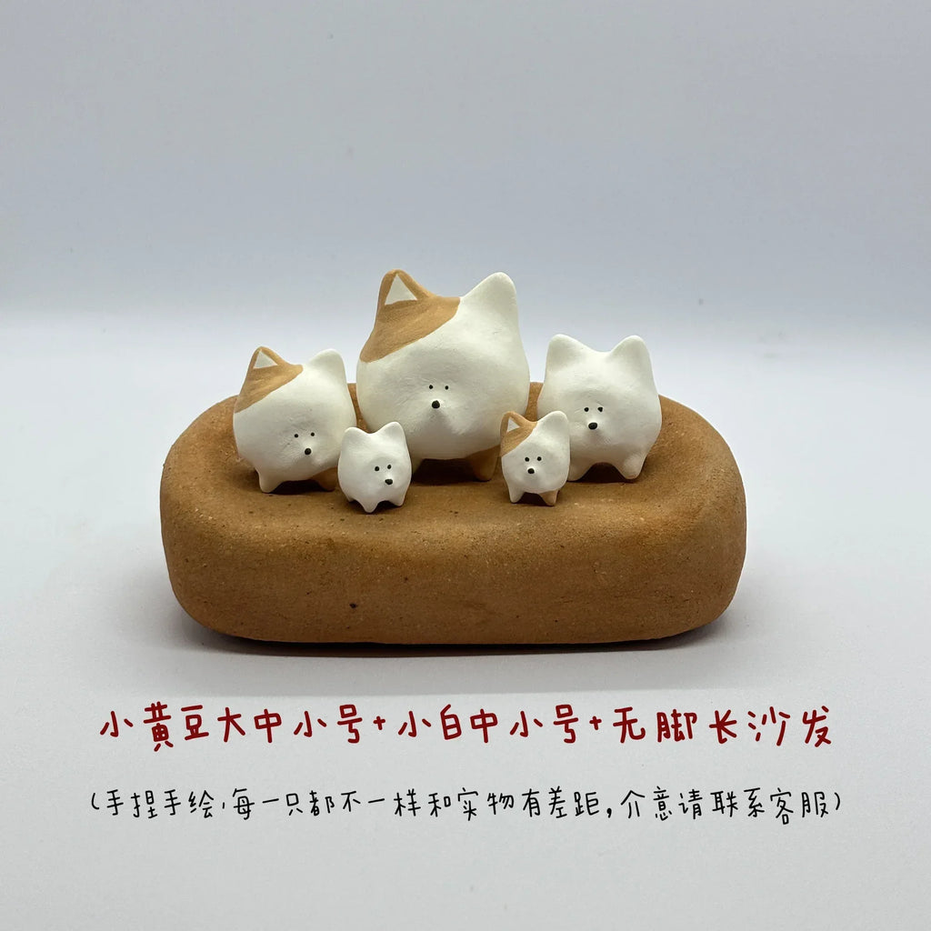 Samoyed mini plush toy | Handmade gift - PetCeramicArt