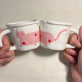 Couple's coffee cups | Hand-painted dachshunds - PetCeramicArt