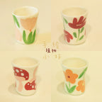 Handmade ceramic teacup | Hand-painted floral pattern. - PetCeramicArt