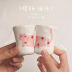 Couple's mugs | Handmade sausage cat - PetCeramicArt