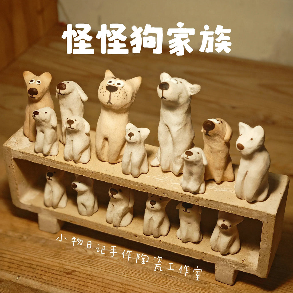 Strange dog ceramic ornament - PetCeramicArt