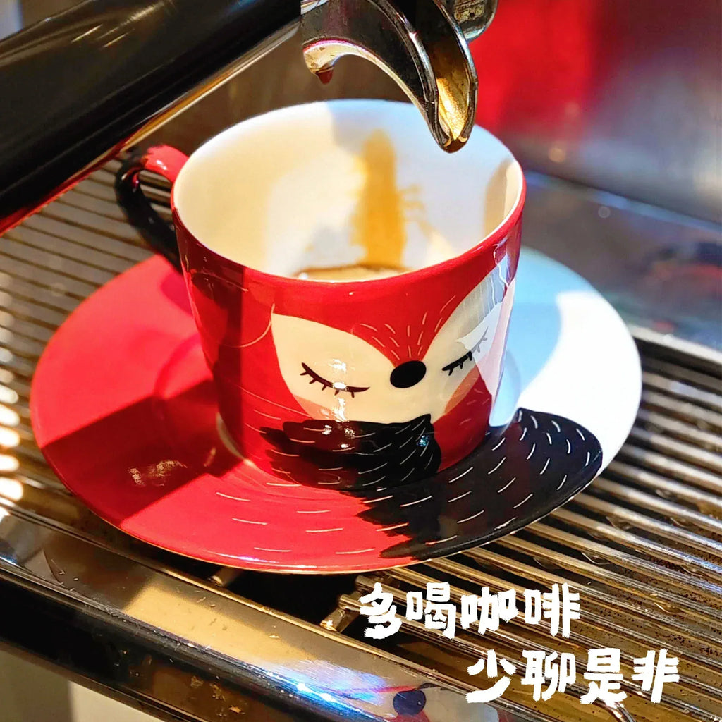 Fox coffee cup - PetCeramicArt