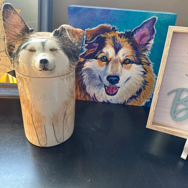 Custom Portrait Dog Storage Jar/Urn