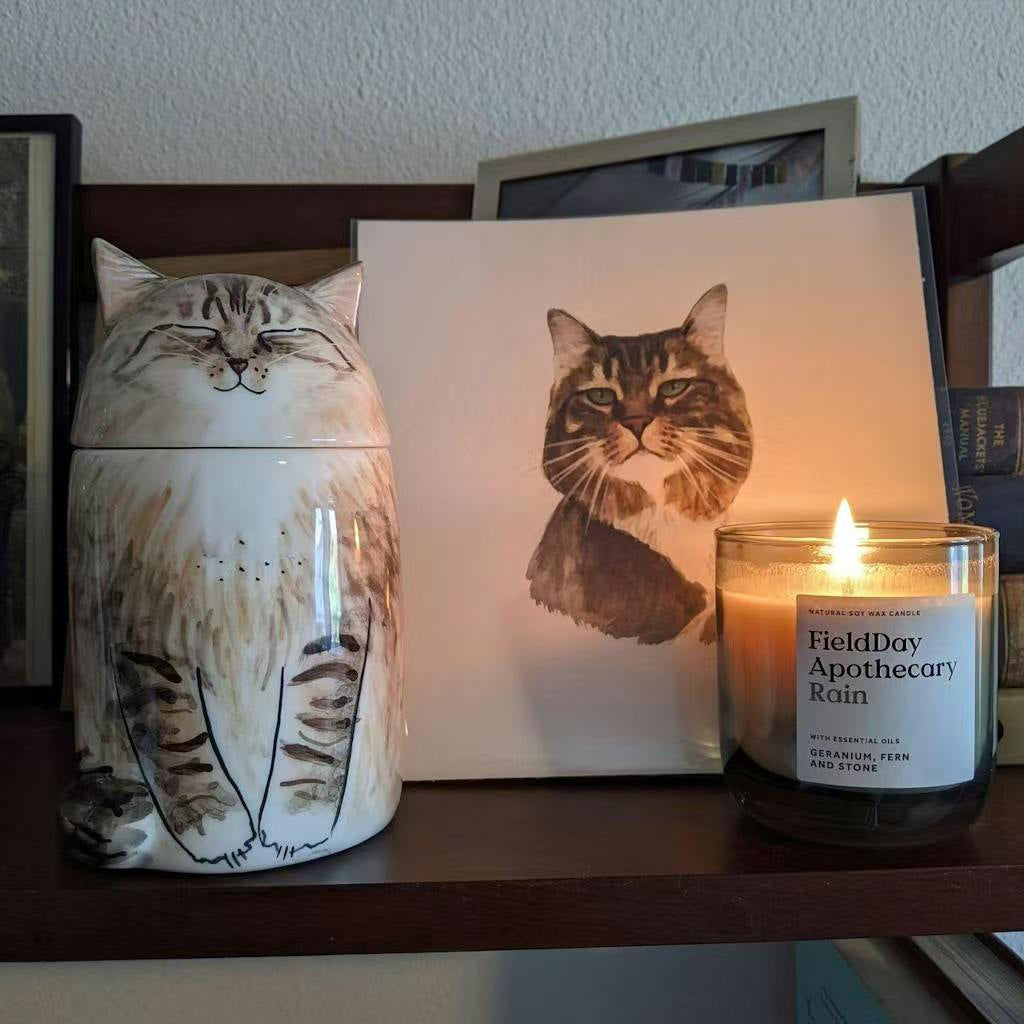Cat Food Storage Jar/Urn-Customized Cat Memorial Gift