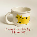 Ceramic coffee cup | Hand-painted dachshund design - PetCeramicArt