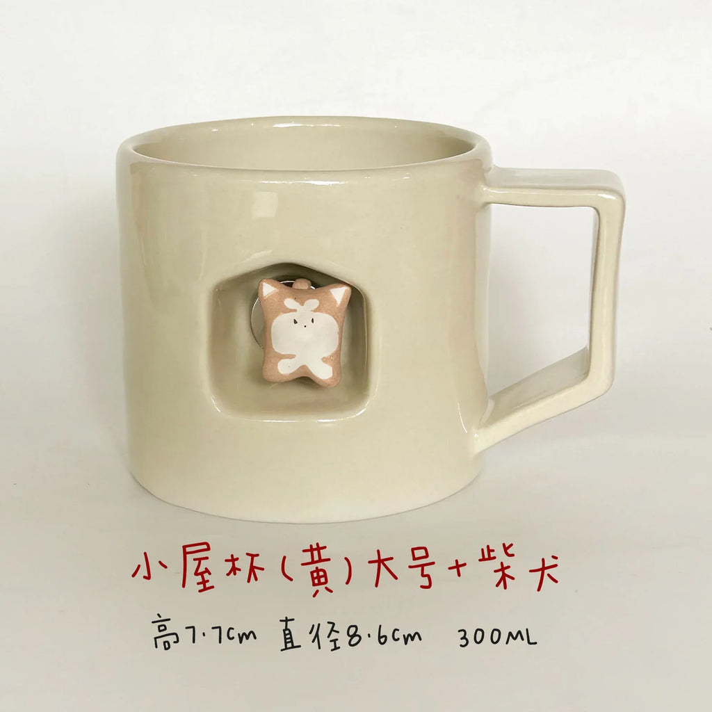 Magnetic dog-shaped coffee cup - PetCeramicArt