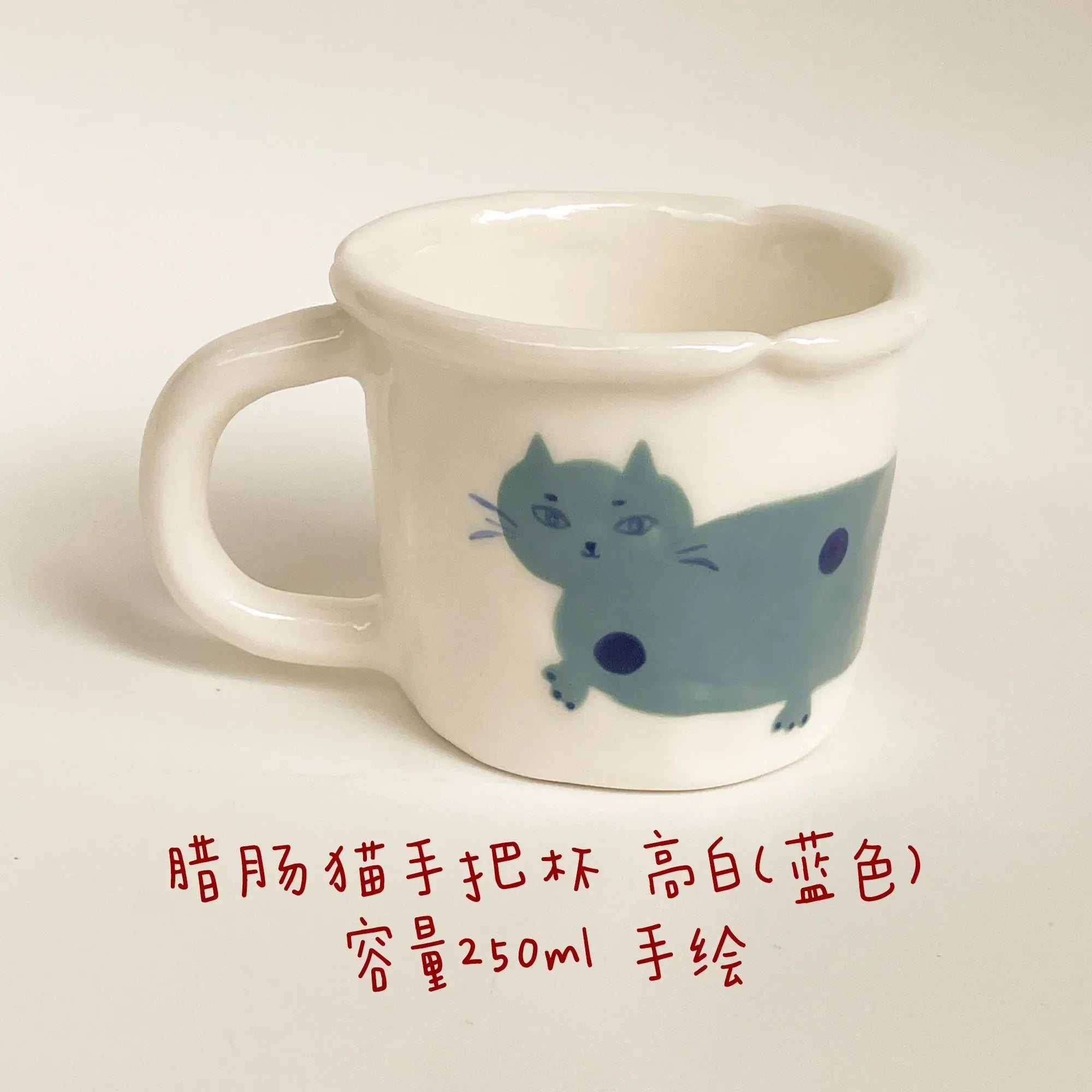 Ceramic coffee cup | Hand-painted dachshund design - PetCeramicArt