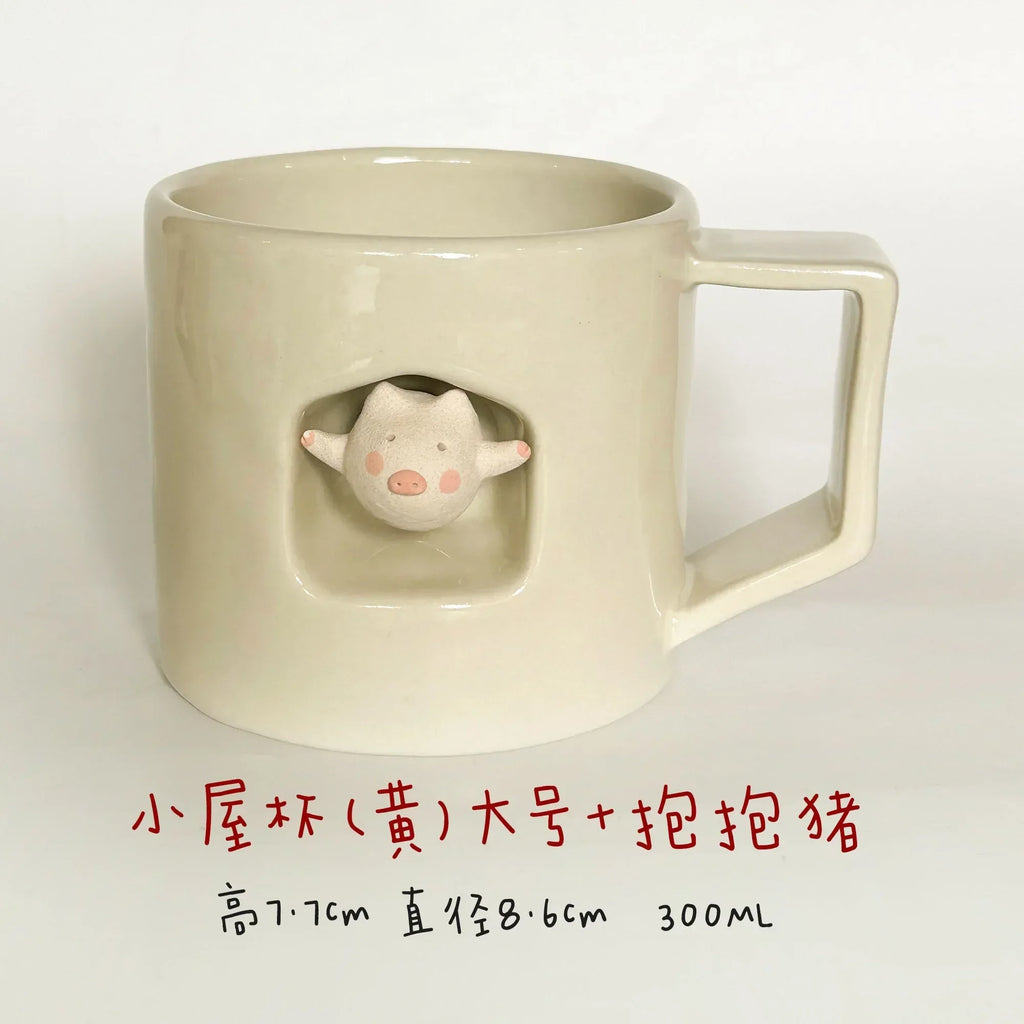 Magnetic dog-shaped coffee cup - PetCeramicArt