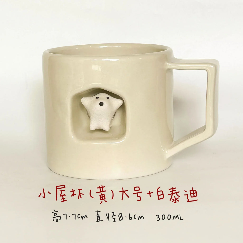 Magnetic dog-shaped coffee cup - PetCeramicArt