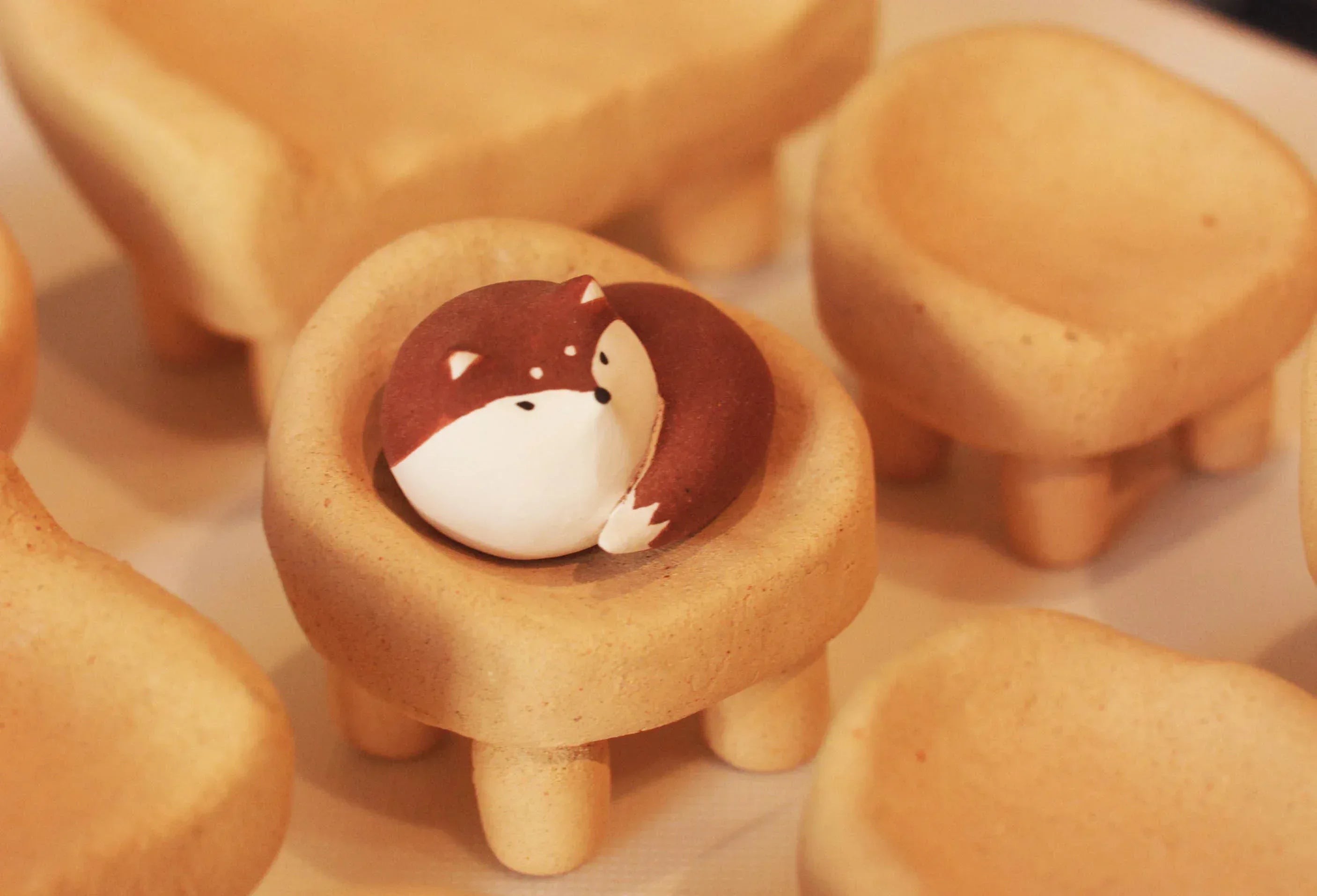 Clay sofa ornament | Miniature ceramic furniture - PetCeramicArt