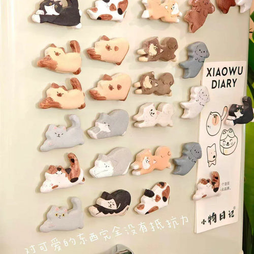 Cat refrigerator magnets - PetCeramicArt
