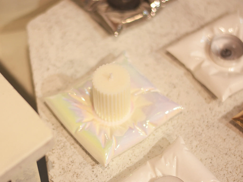 Ceramic candle holder base | Pillow shape - PetCeramicArt