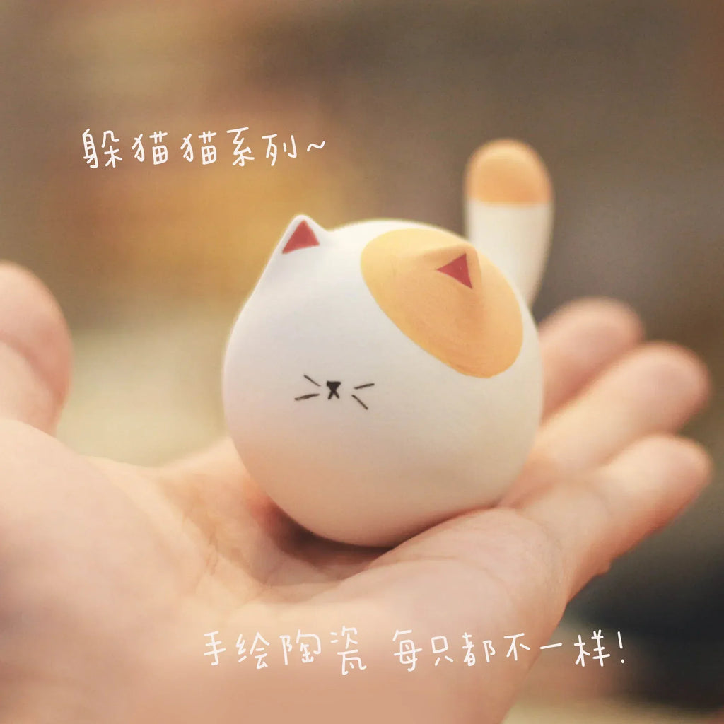 Round cat figurine - PetCeramicArt